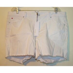 NEW SLINK Denim Jeans Cut Off Curvy Shorts White Plus Size 18 Fray Hem   A113